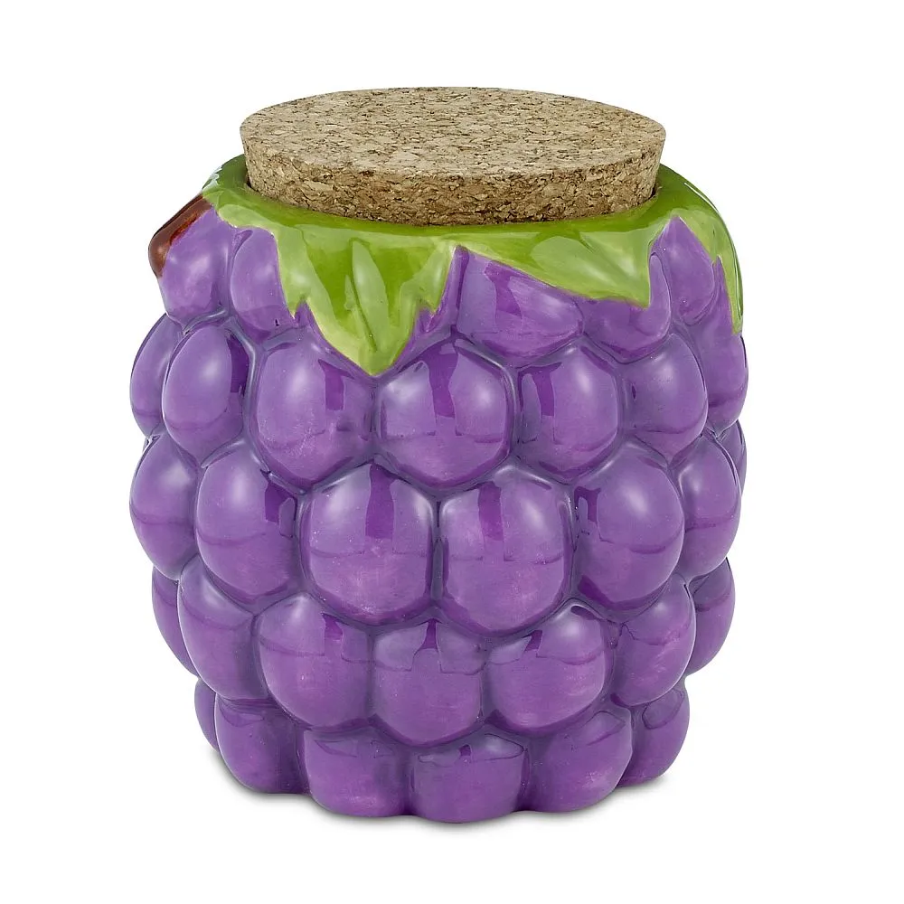 Ceramic Grapes Stash Jar