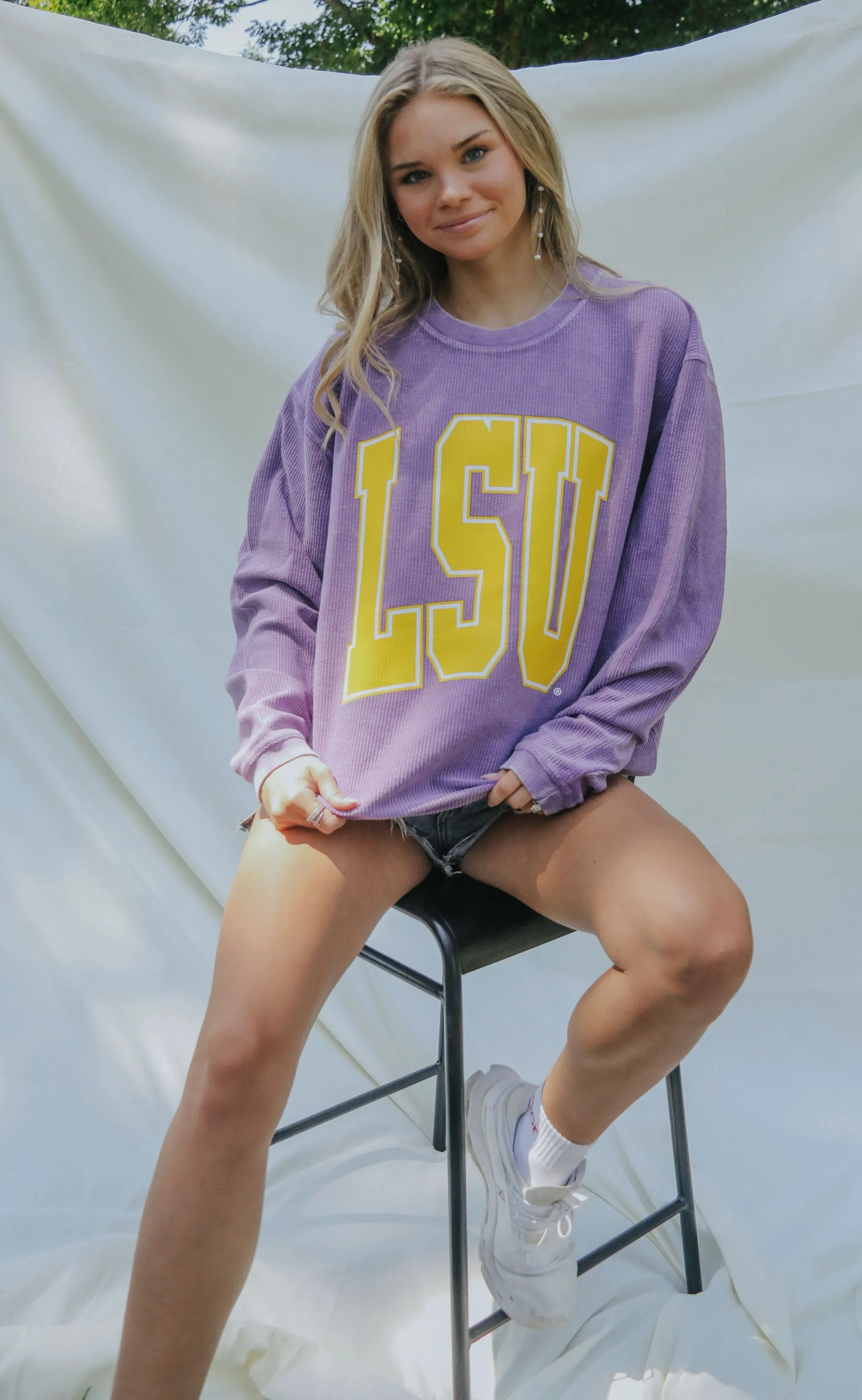 charlie southern: lsu collegiate corded sweatshirt - 2023