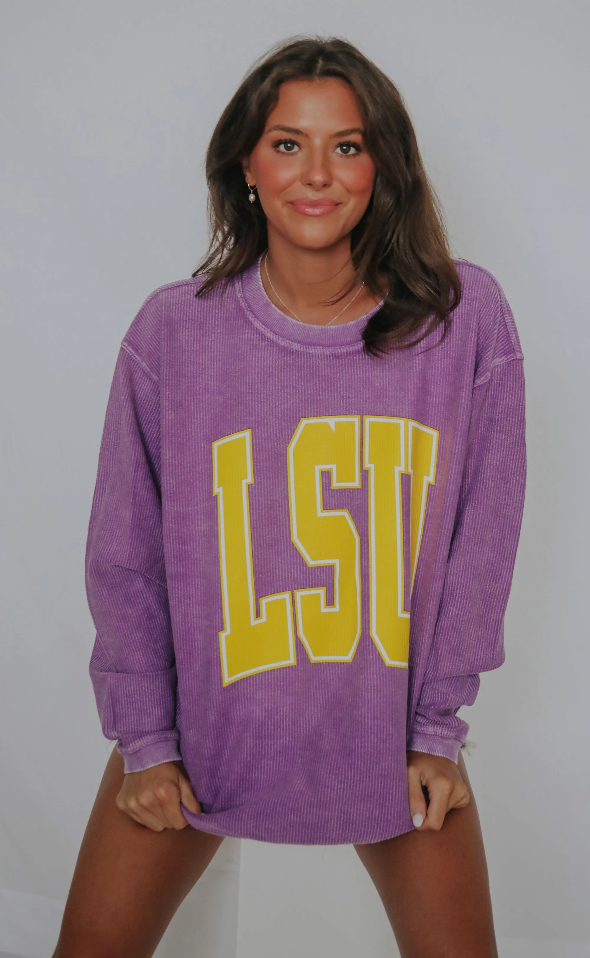 charlie southern: lsu collegiate corded sweatshirt - 2023