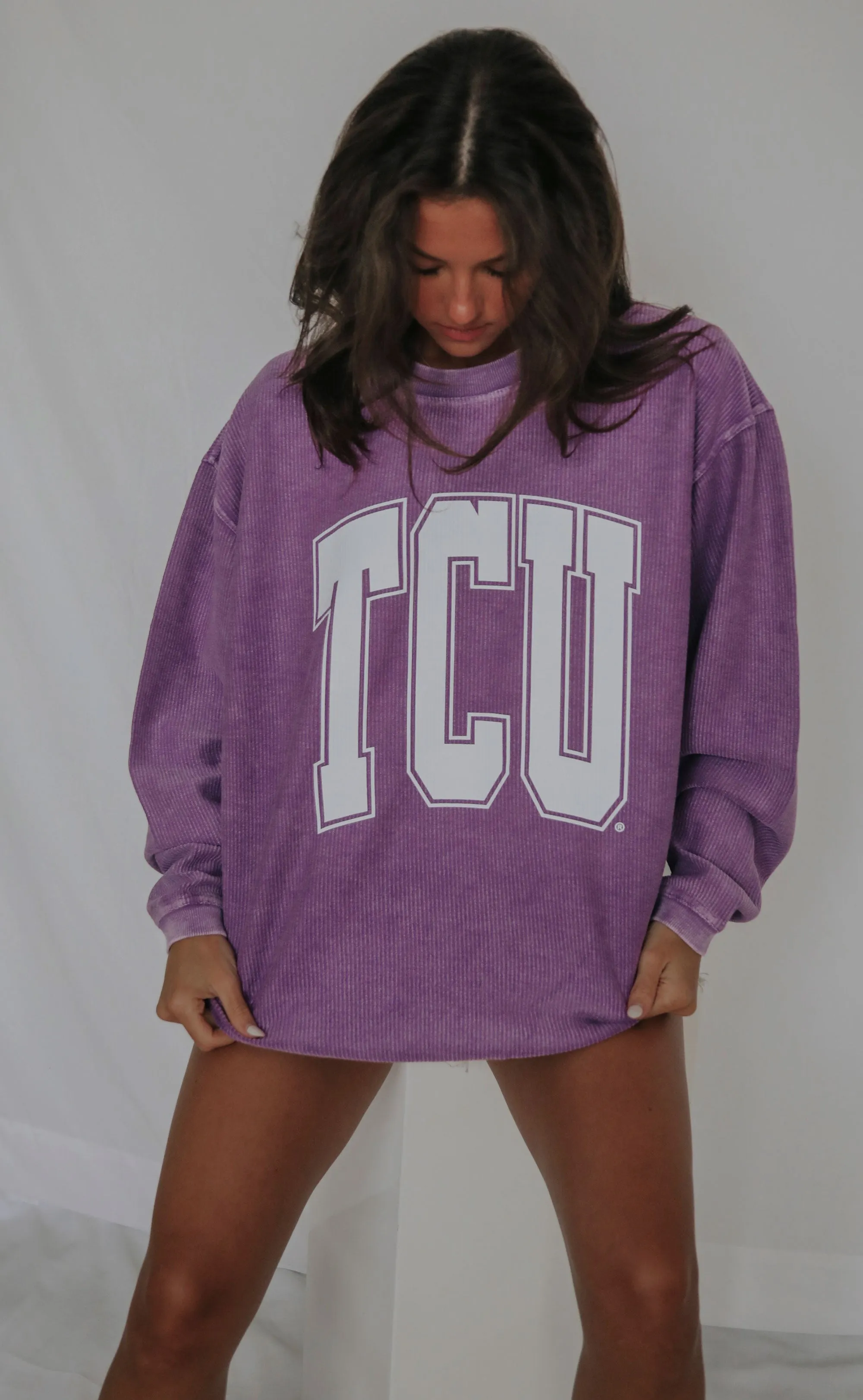 charlie southern: tcu collegiate corded sweatshirt - 2023