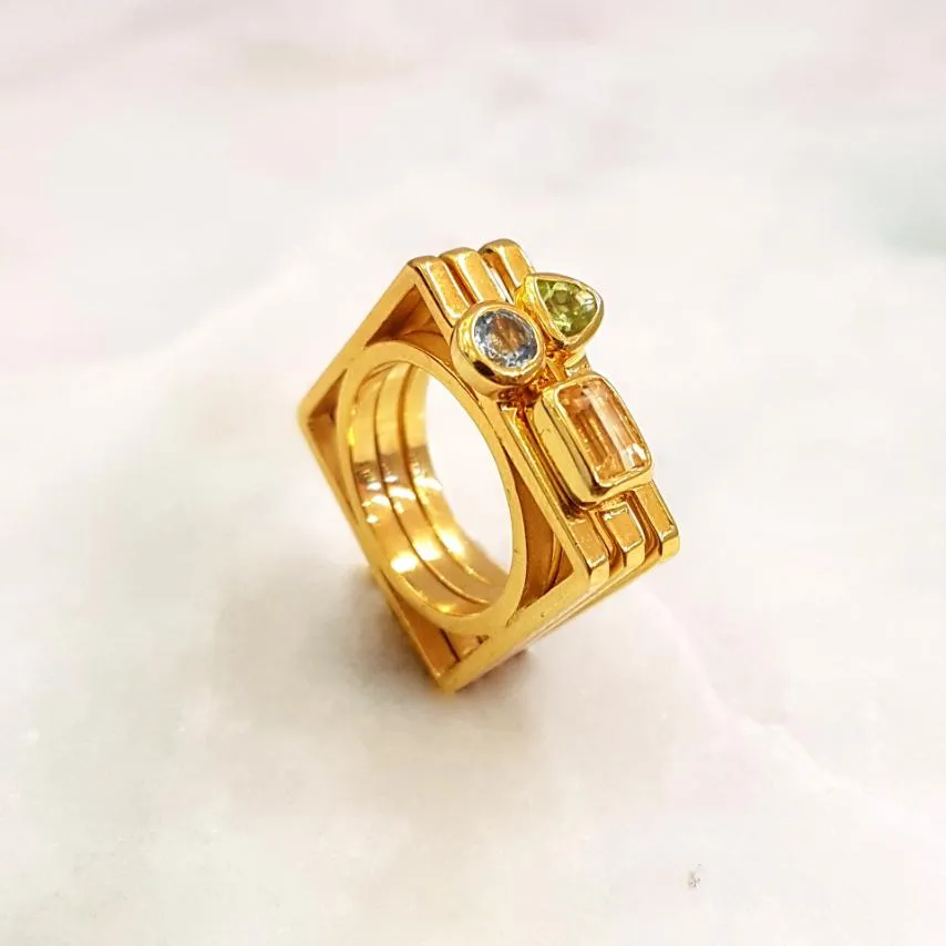 Citrine Minette Cube Ring