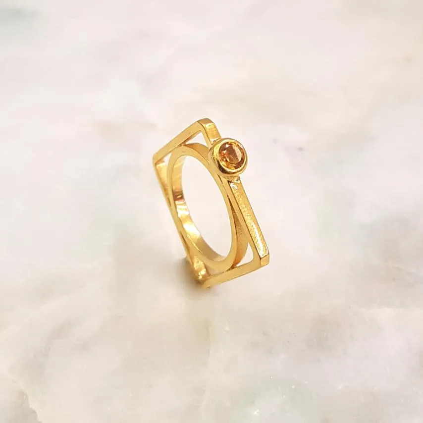 Citrine Minette Cube Ring