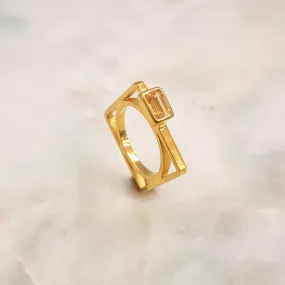 Citrine Minette Cube Ring