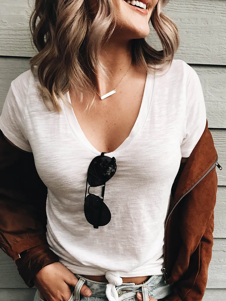 Classic Hammered Bar Necklace