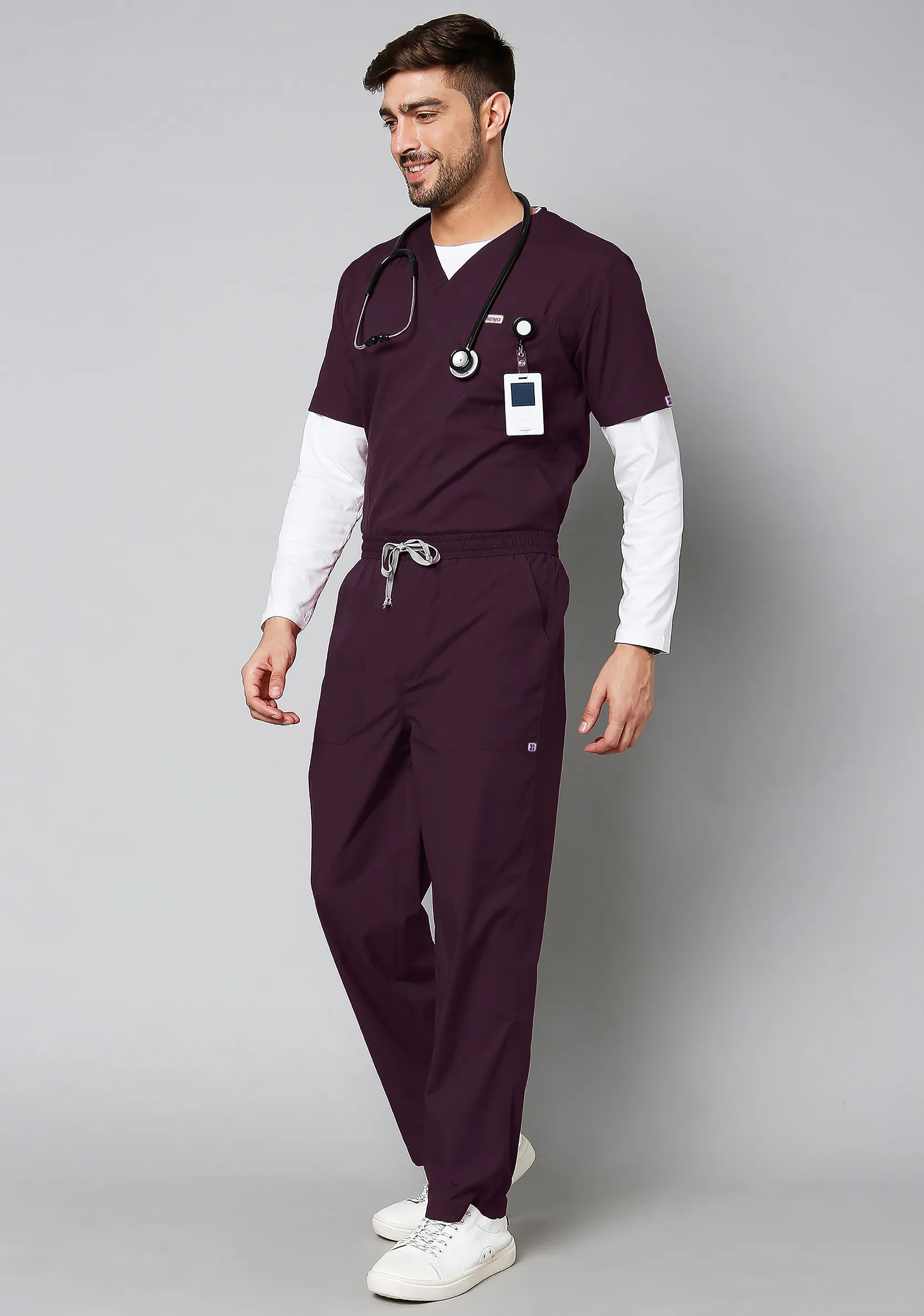 Classic Men's 5-Pocket (Wine) Scrub