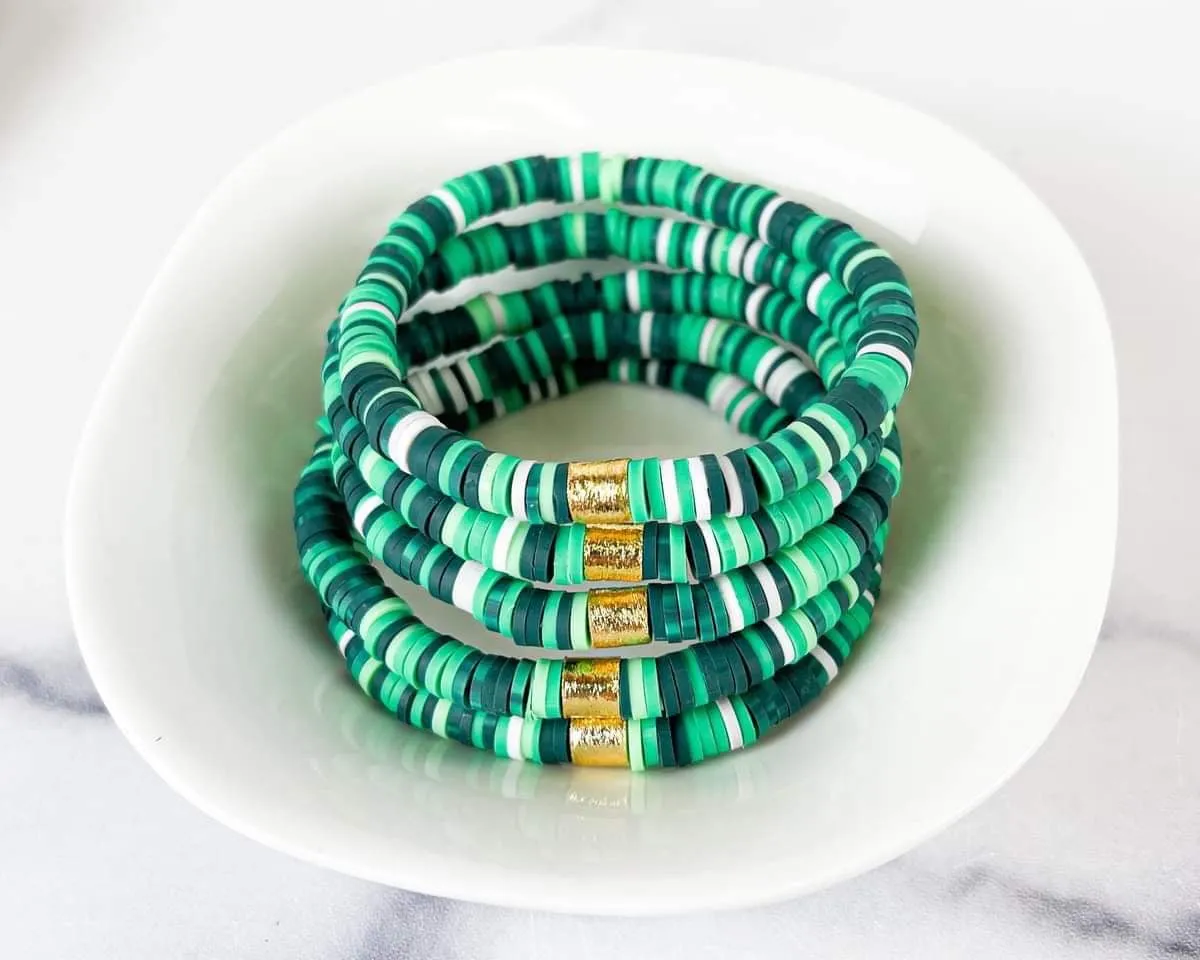 Color Pop {LUCKY SHAMROCK MIX} Heishi Beads Bracelet