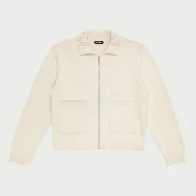 Cotton Knit Club Jacket (Cream)