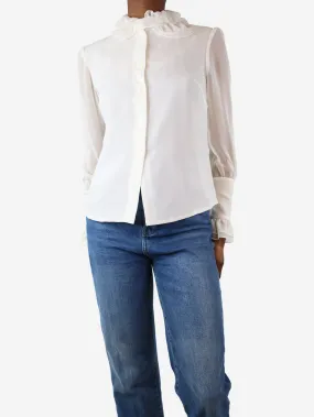 Cream chiffon blouse - size UK 6