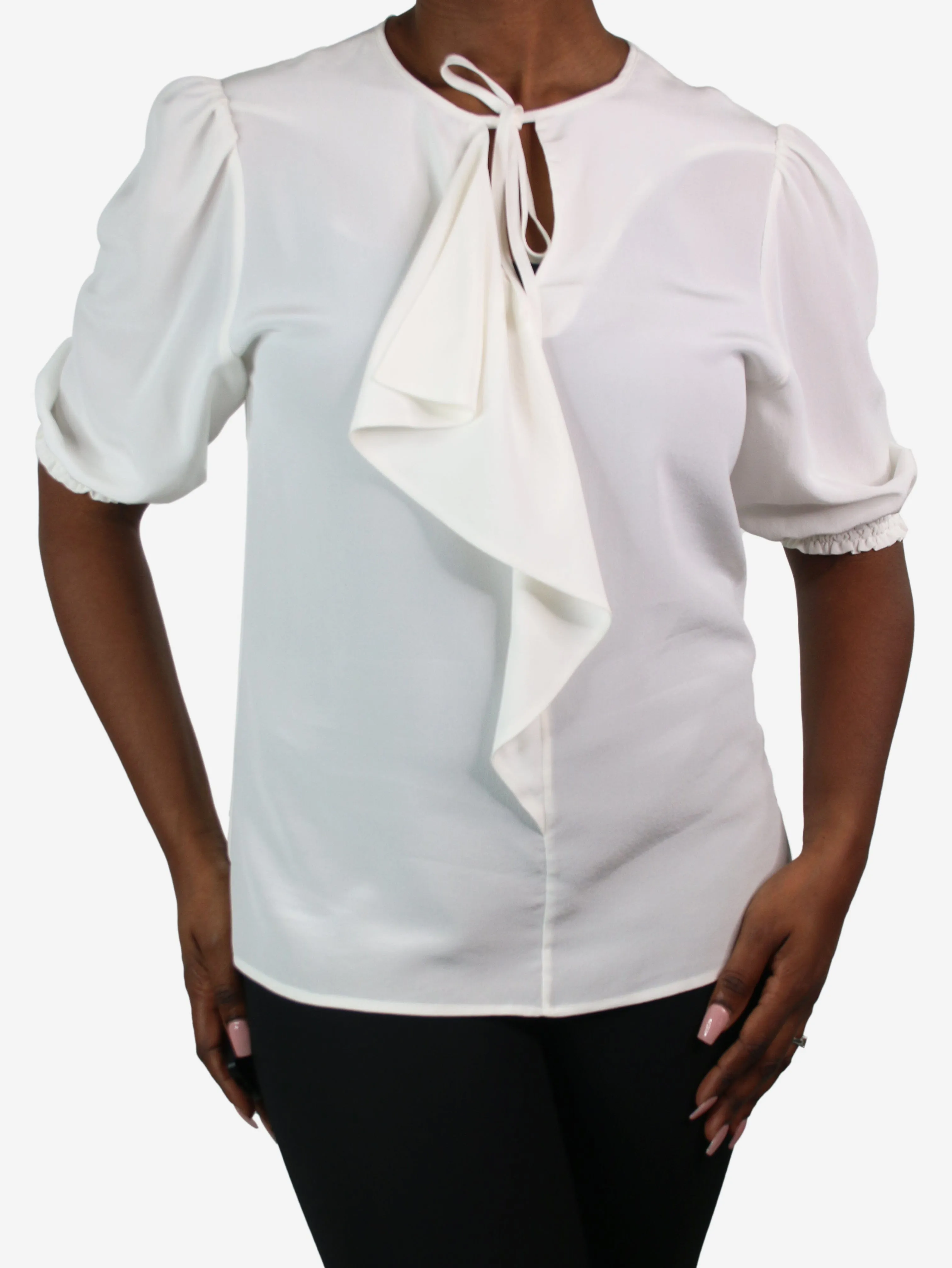 Cream puff-sleeved blouse - size IT 44