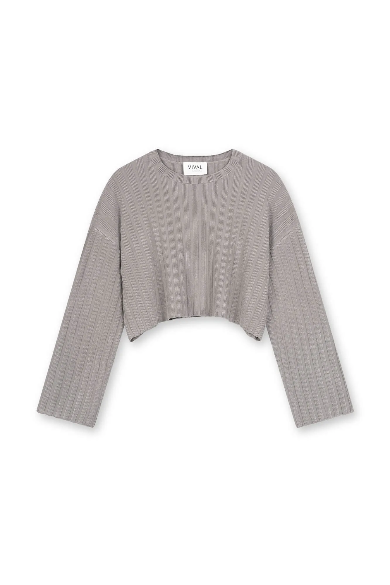 Cropped Langarmshirt Romy (Grau)