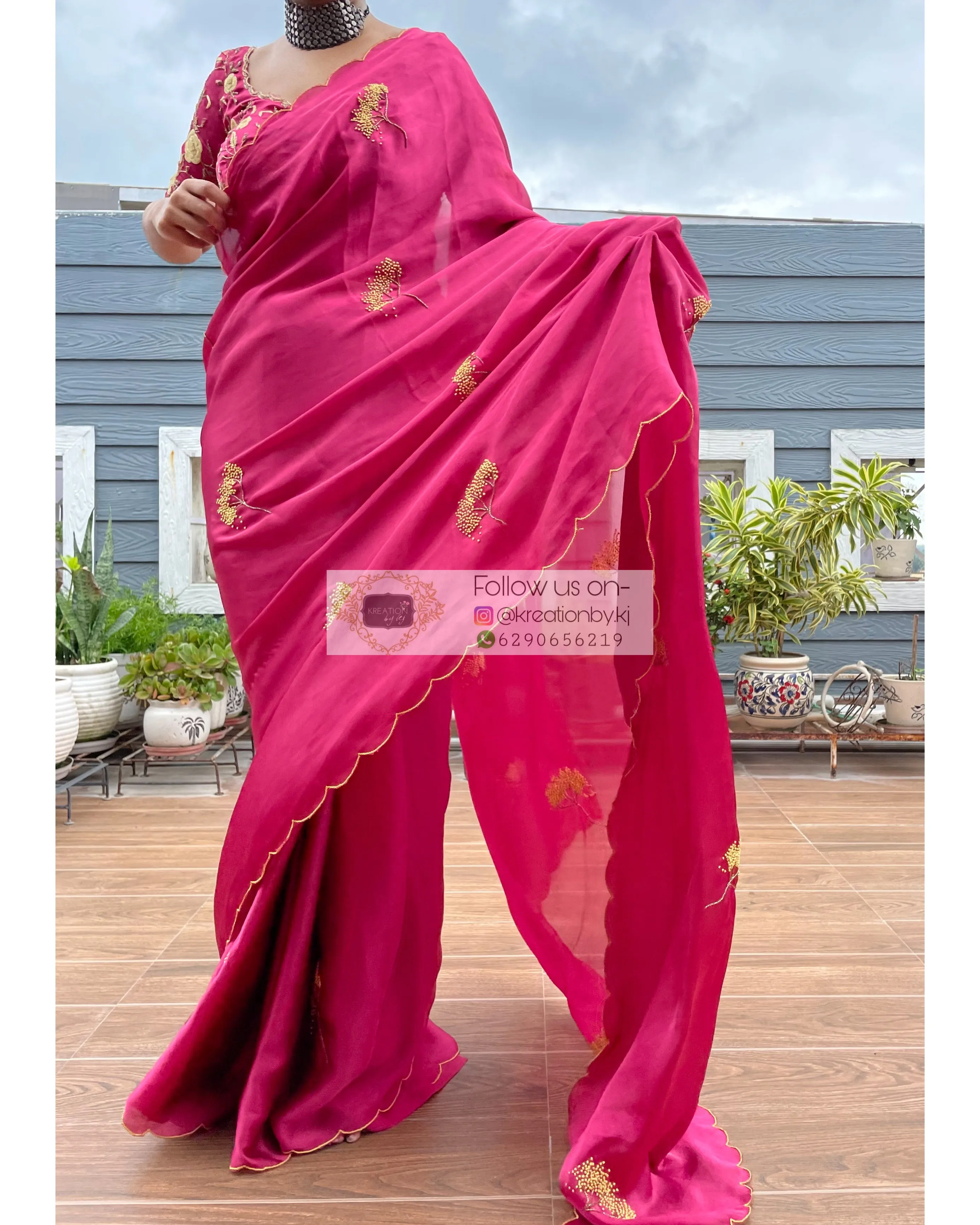 Dandelion Dust Pink Crepe Silk Saree