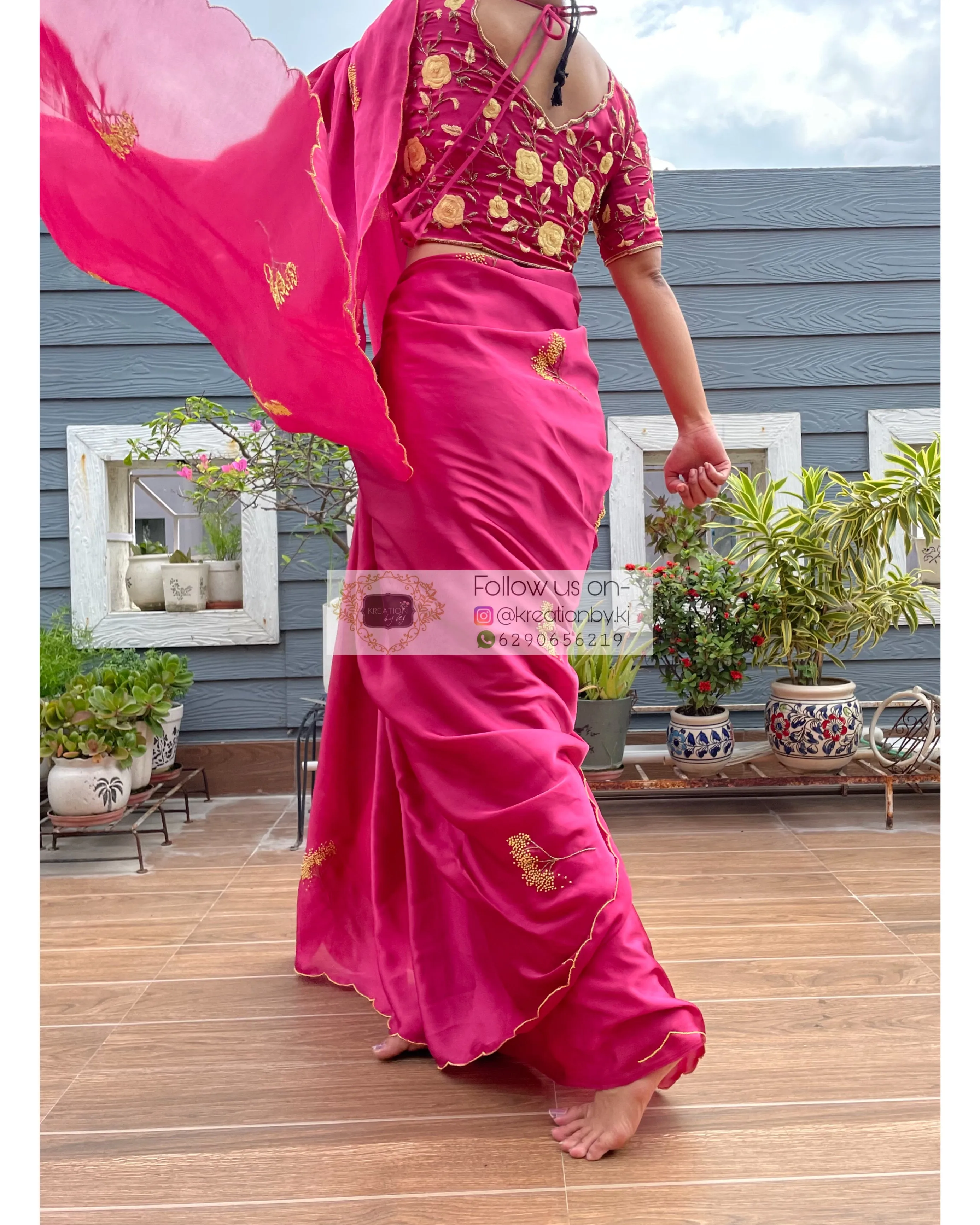 Dandelion Dust Pink Crepe Silk Saree