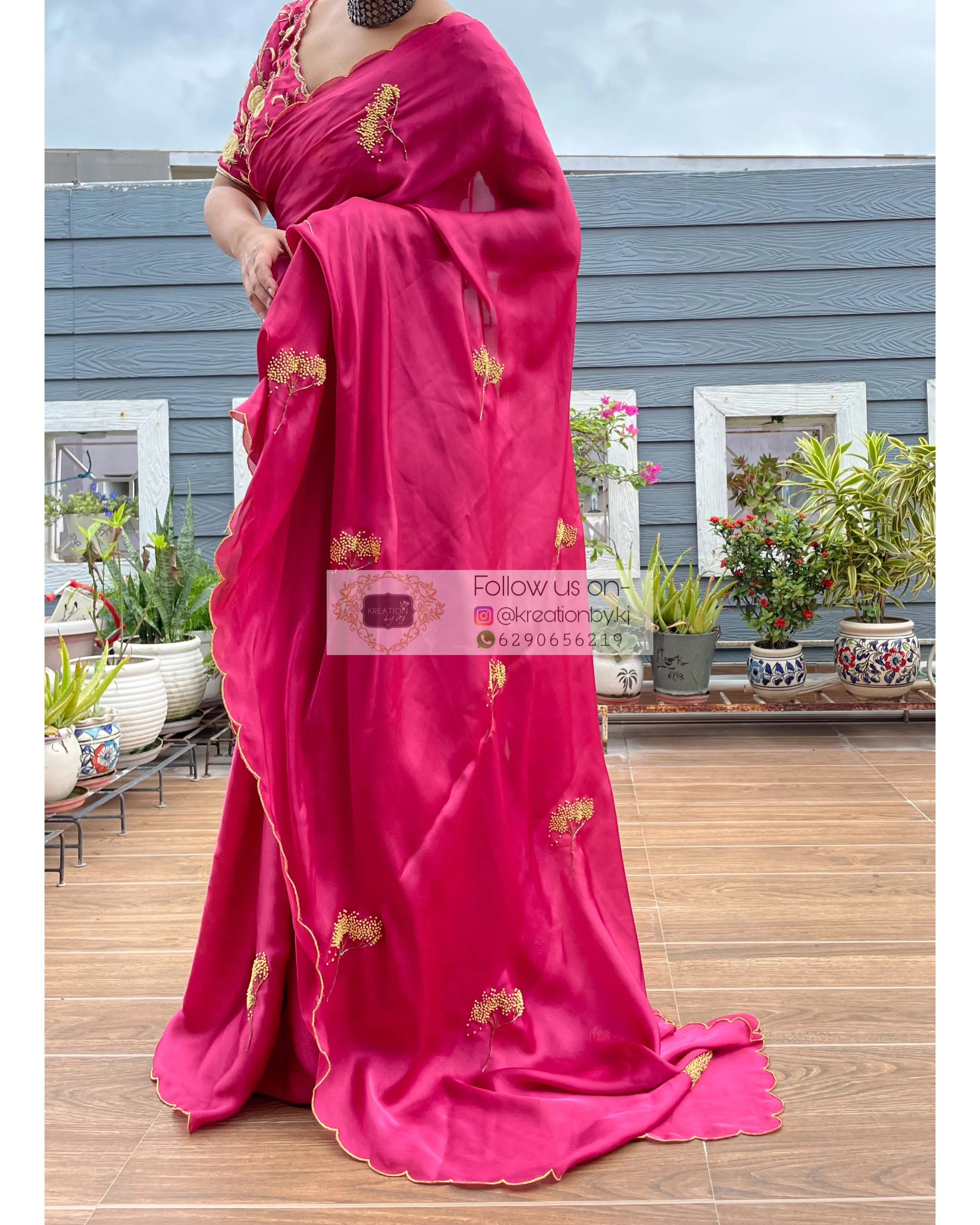 Dandelion Dust Pink Crepe Silk Saree