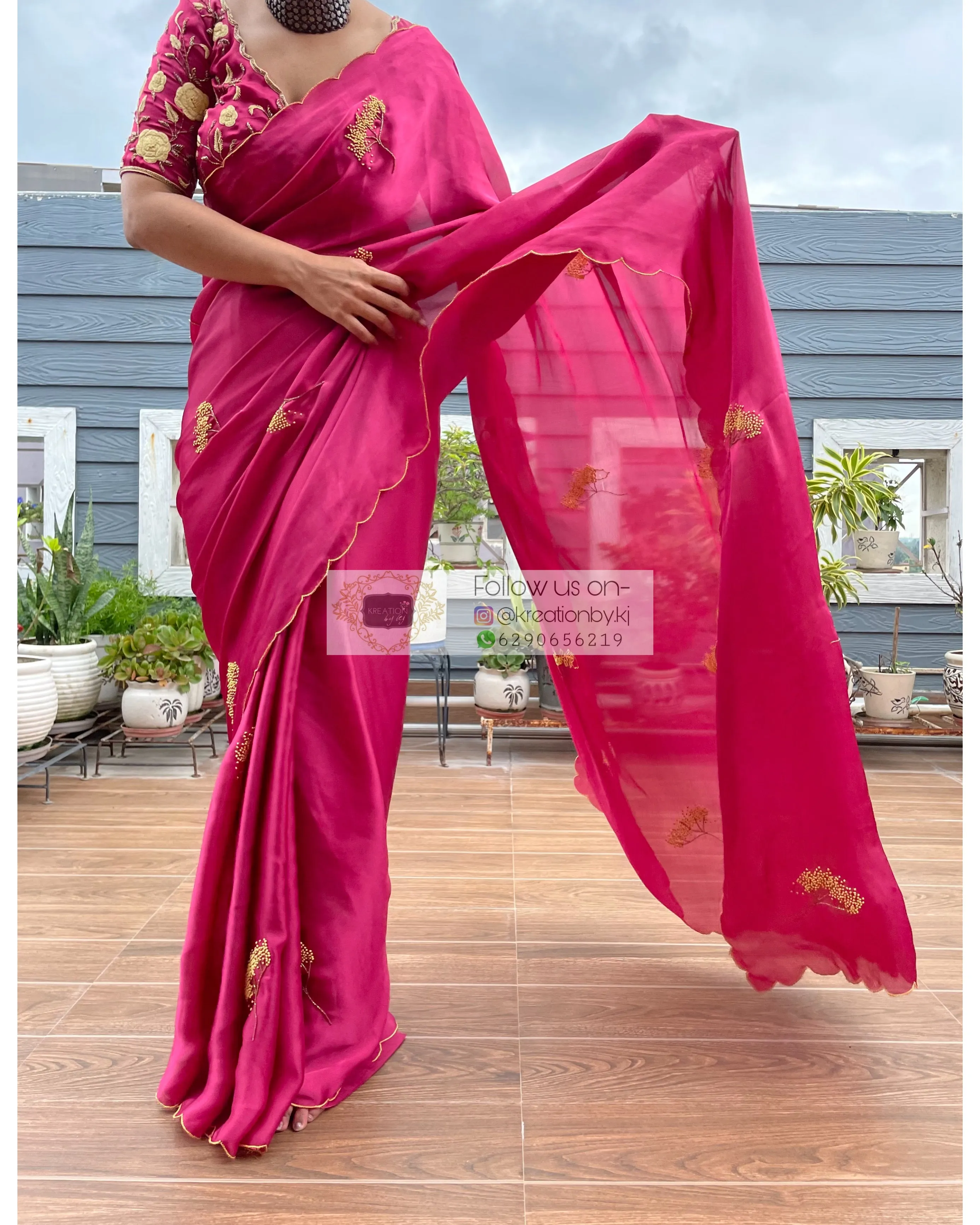 Dandelion Dust Pink Crepe Silk Saree