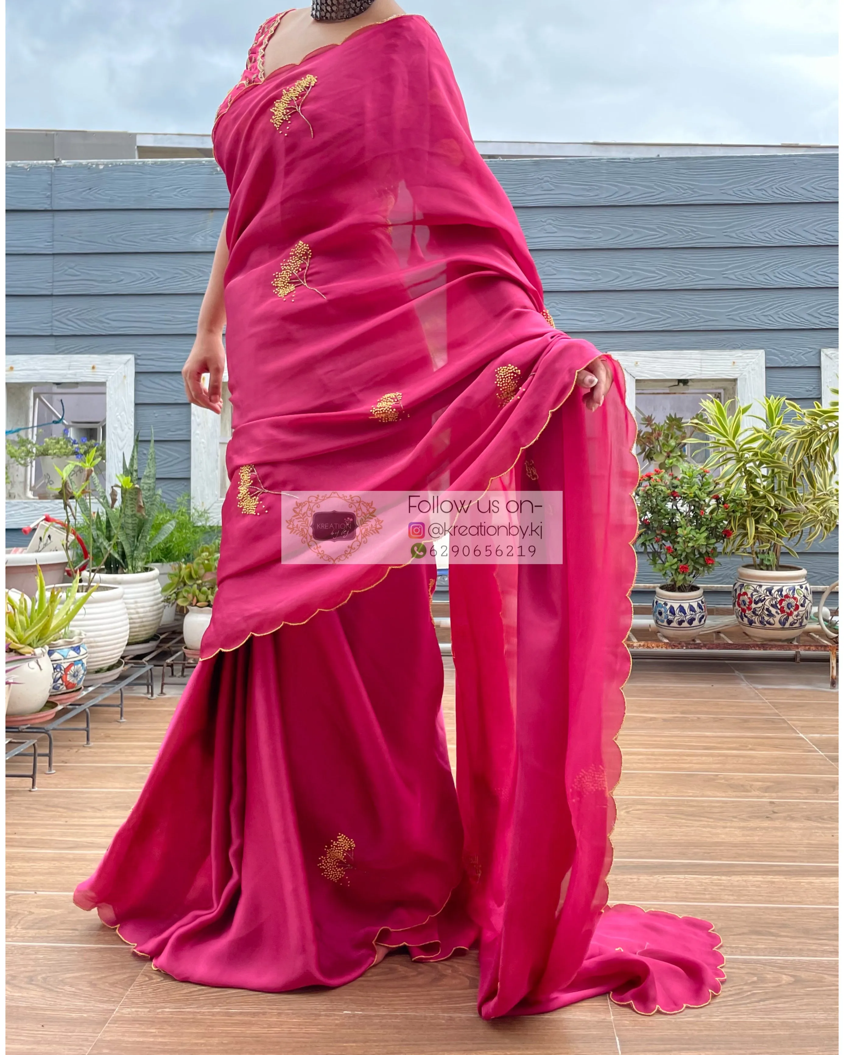 Dandelion Dust Pink Crepe Silk Saree