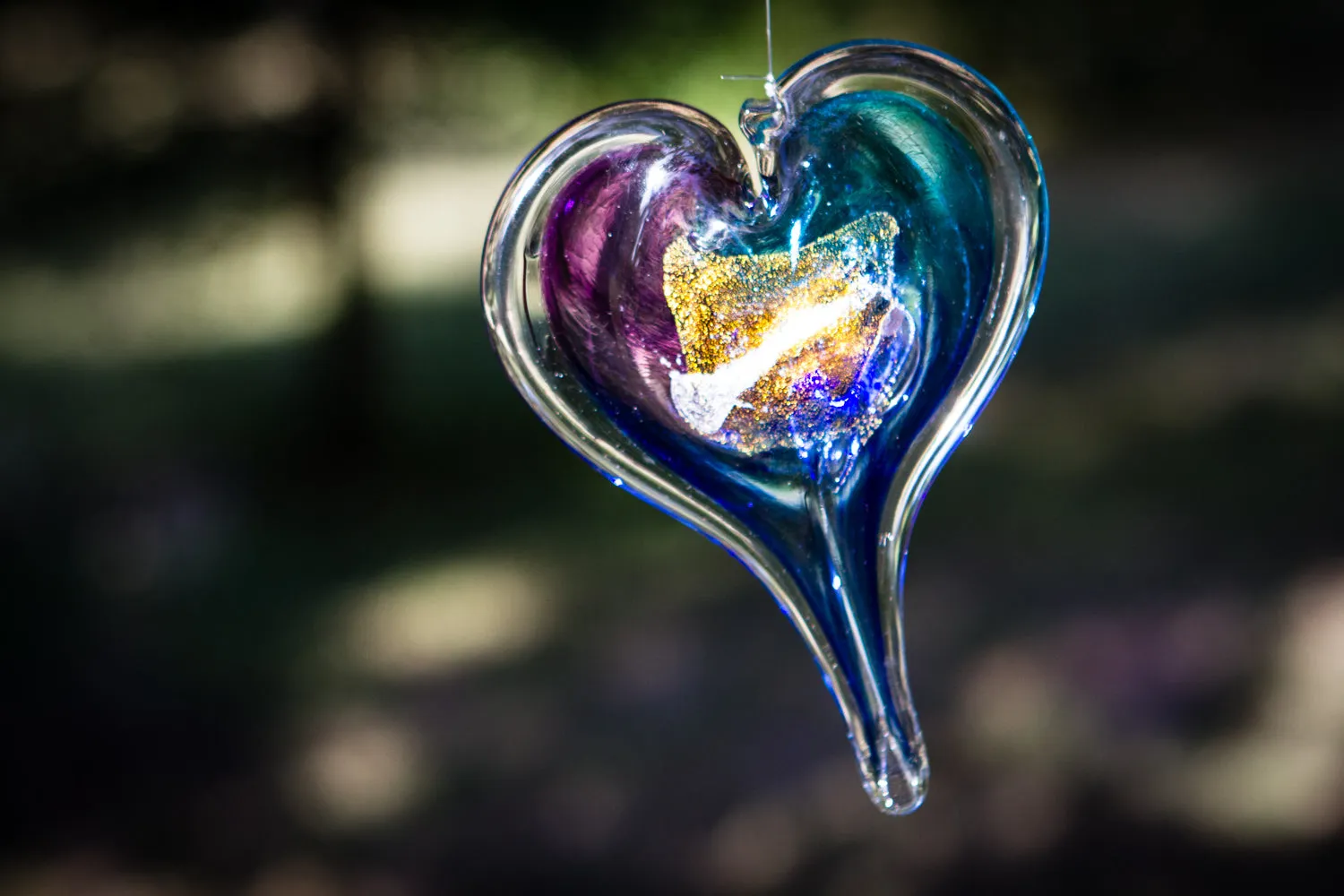 Dichroic Heart Suncatcher with Infused Cremains