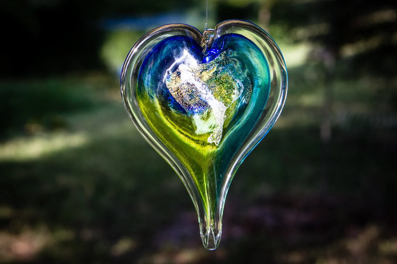 Dichroic Heart Suncatcher with Infused Cremains