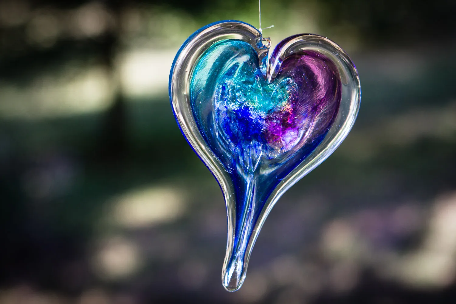 Dichroic Heart Suncatcher with Infused Cremains