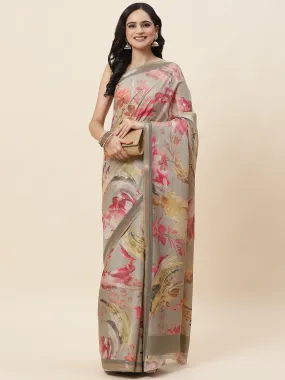 Digital Floral Printed Art Handloom Saree