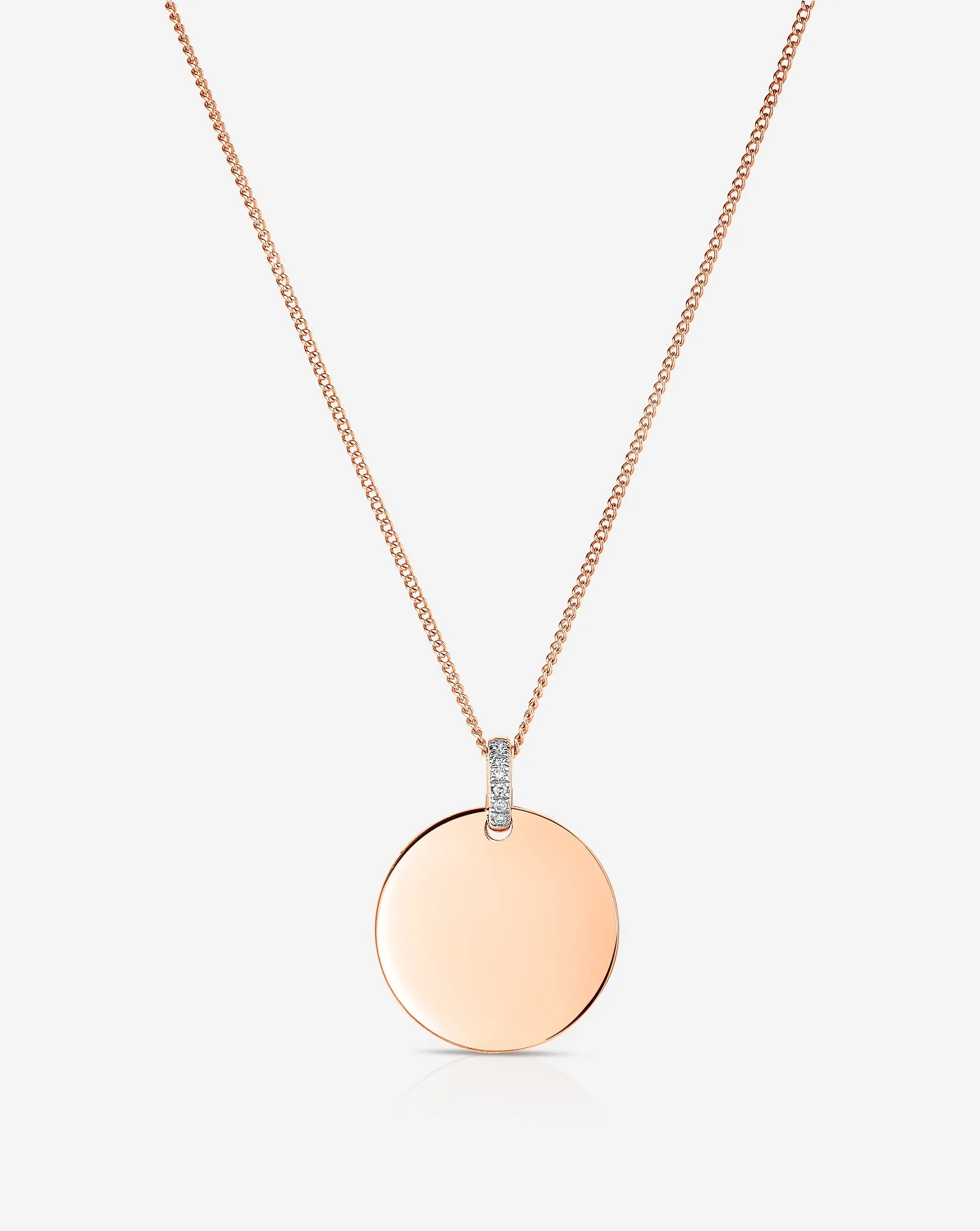 Engravable Round Pendant Necklace