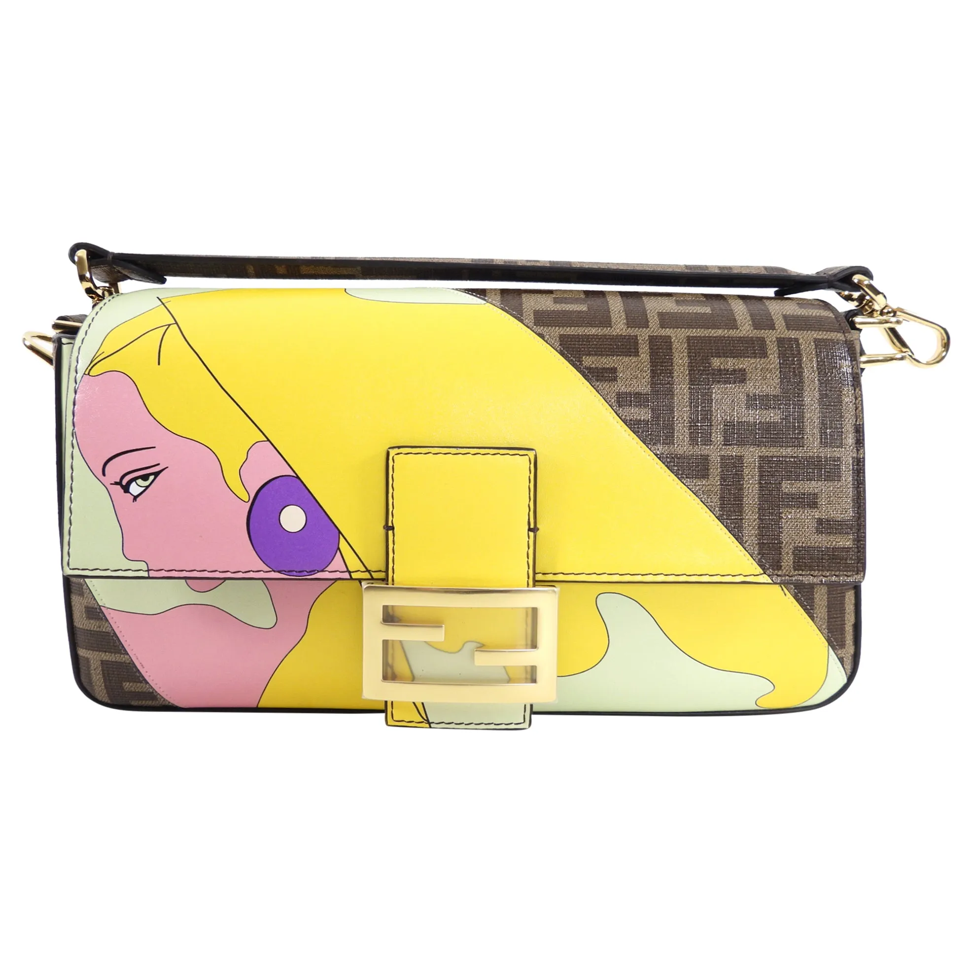 Fendi x Antonio Lopez Limited Edition FF Zucca Baguette Bag