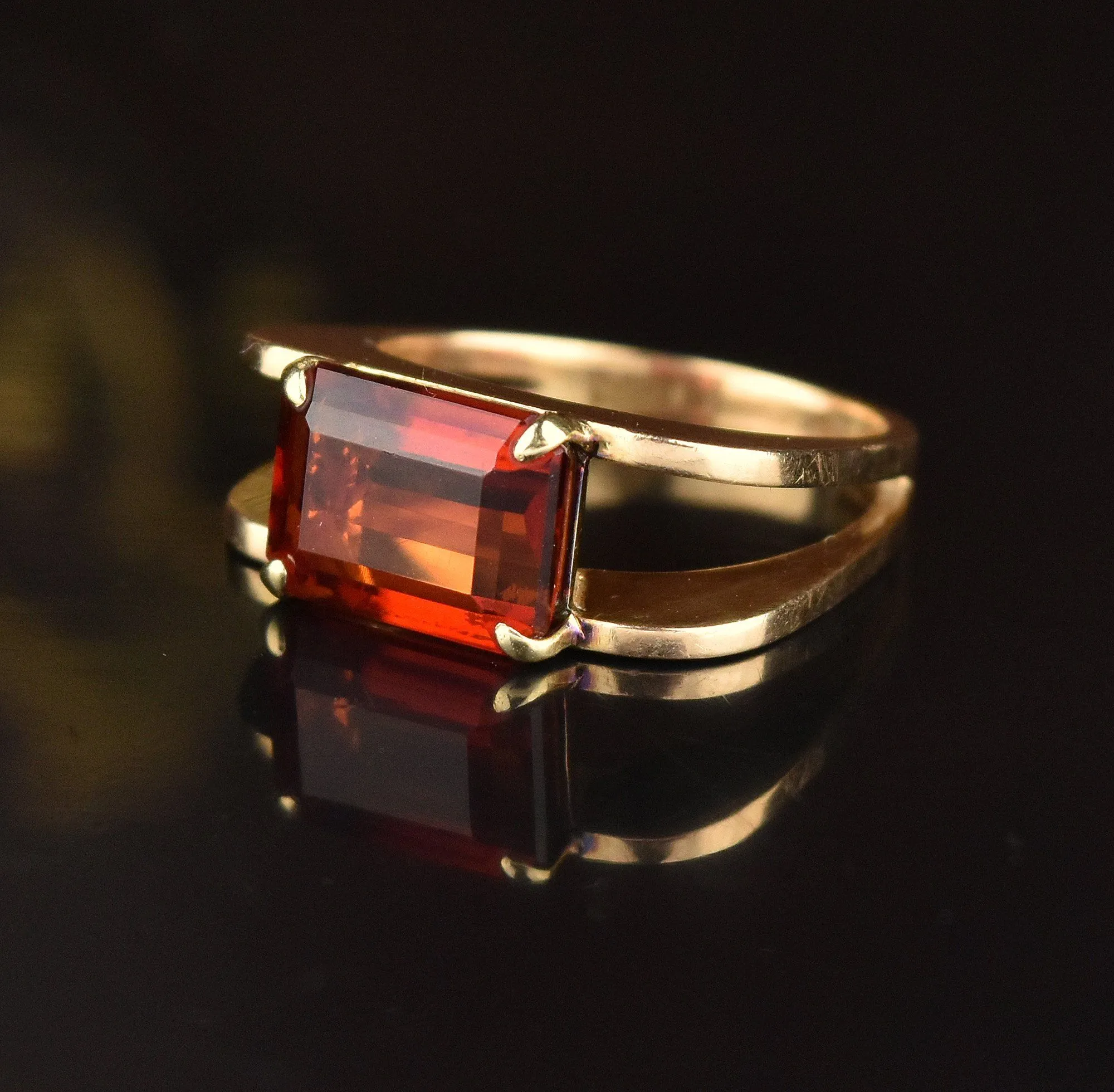 Final Payment Art Deco 14K Gold Madeira Citrine Ring