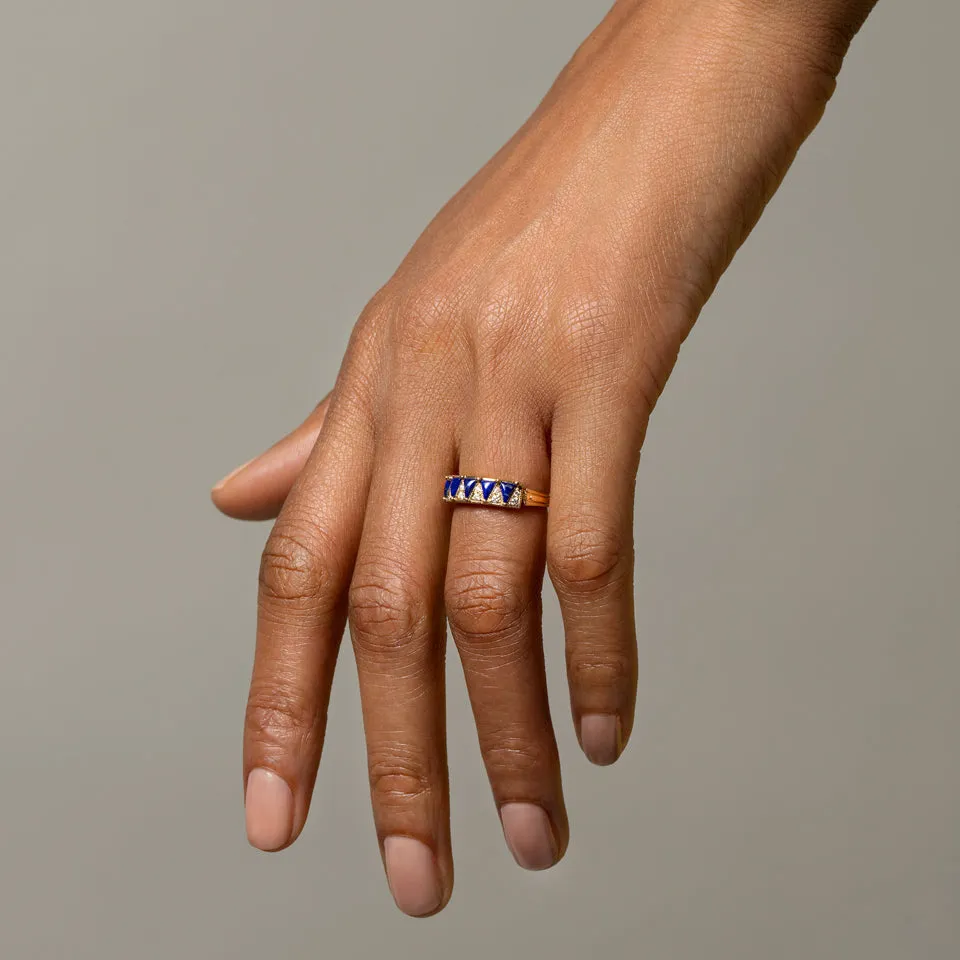 Five Triangle Ring - Lapis