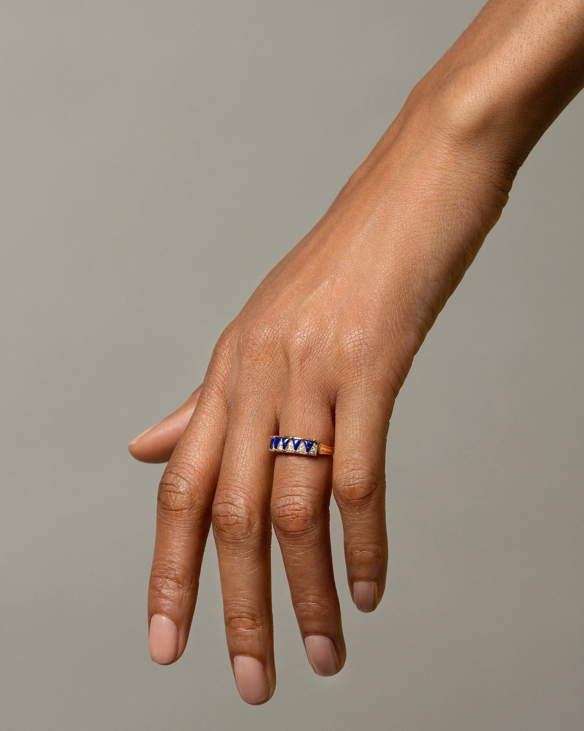 Five Triangle Ring - Lapis