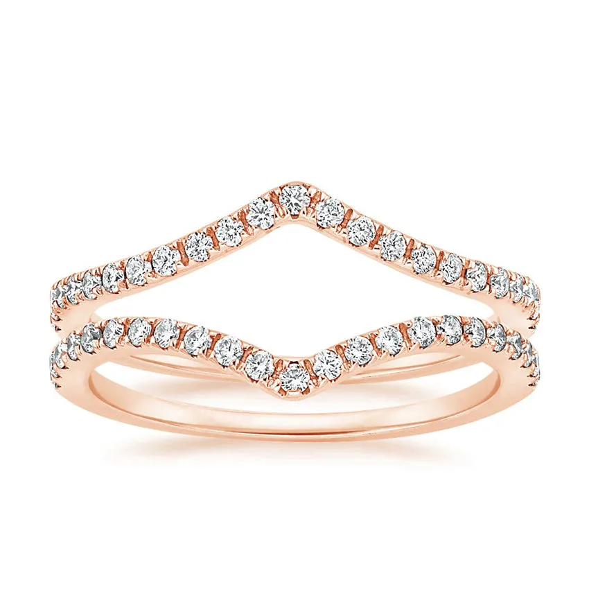 Flair Nested Diamond Ring Stack Wedding Band Ring - LR72