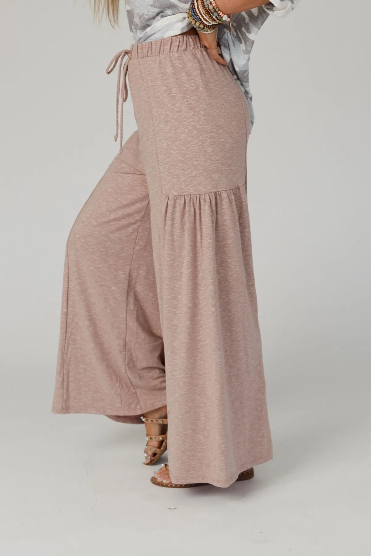 Free To Flow High Waist Pants - Taupe