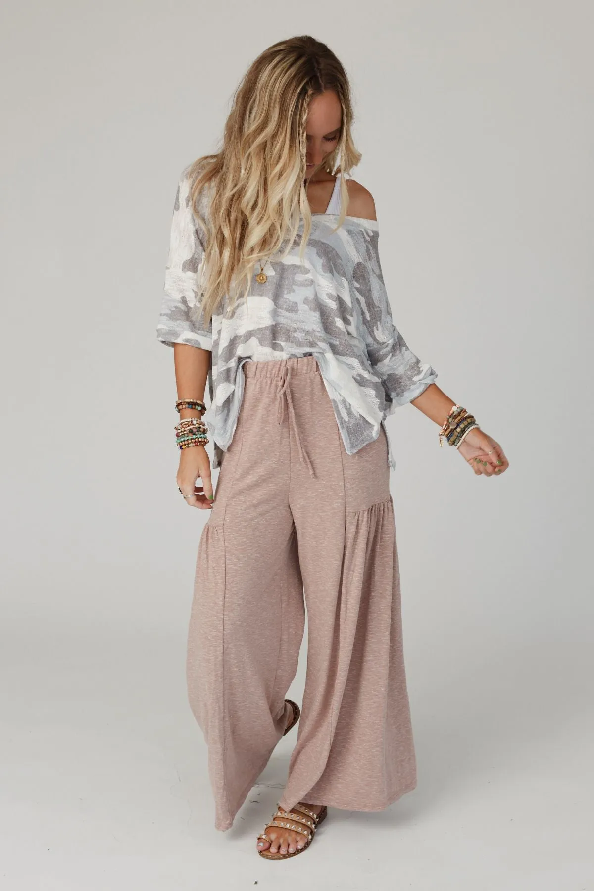 Free To Flow High Waist Pants - Taupe