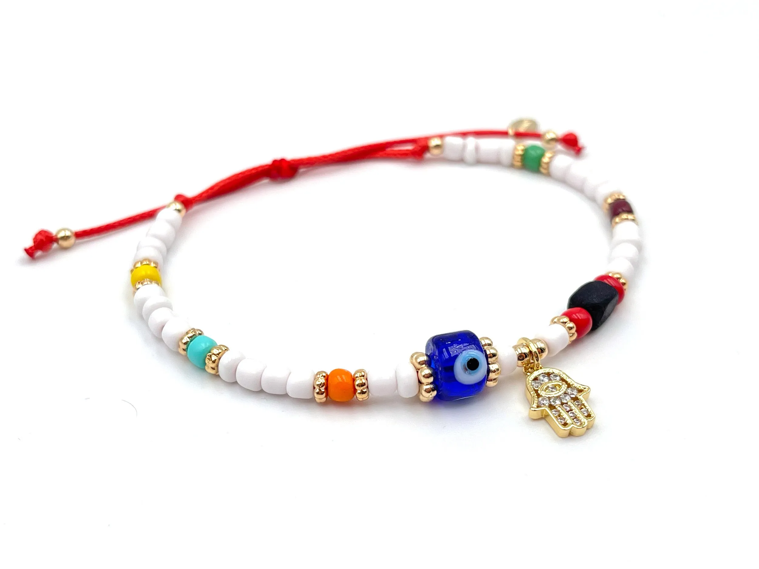 Glass Seed Beads Boho Evil Eye Azabache Bracelet