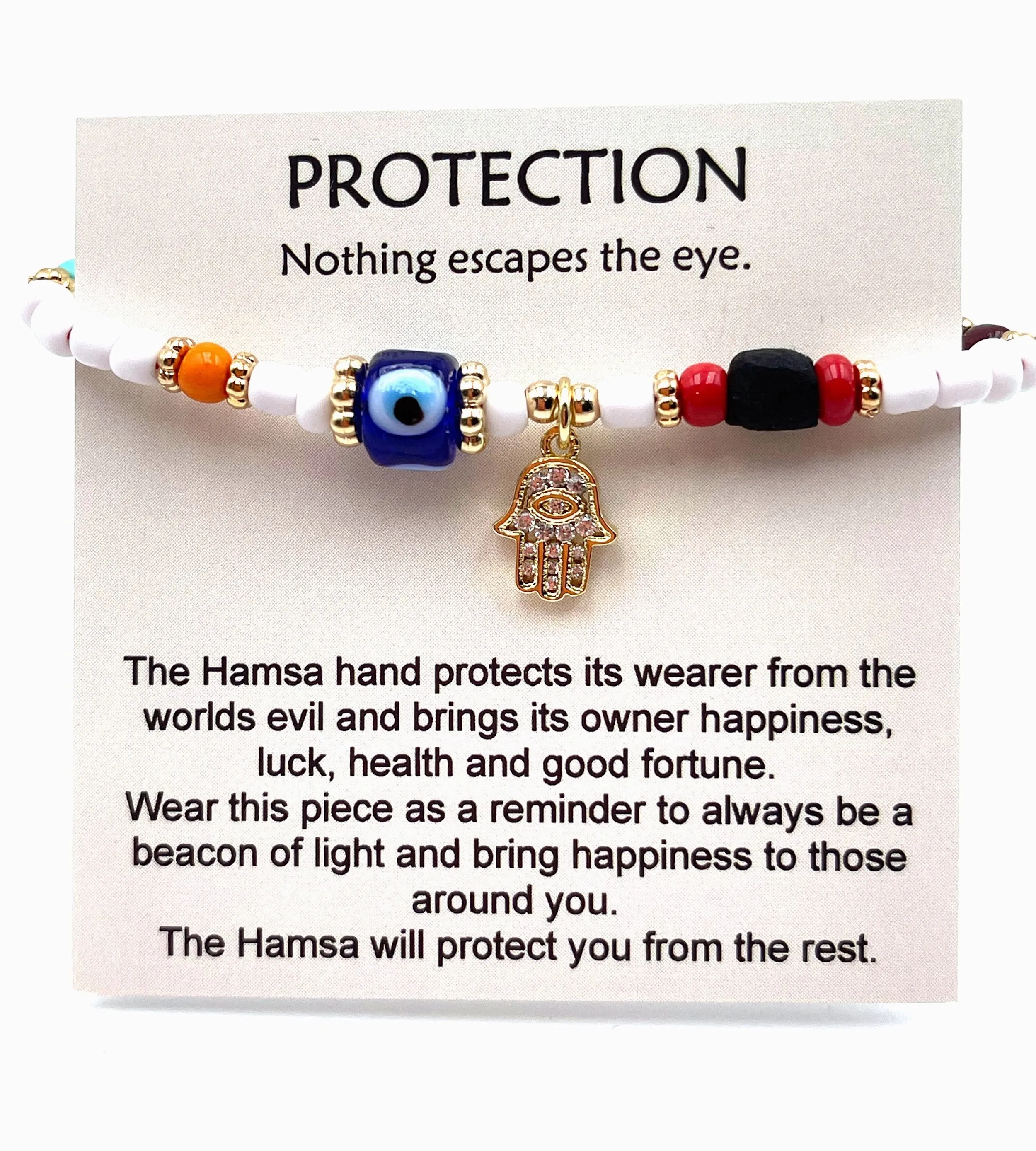 Glass Seed Beads Boho Evil Eye Azabache Bracelet