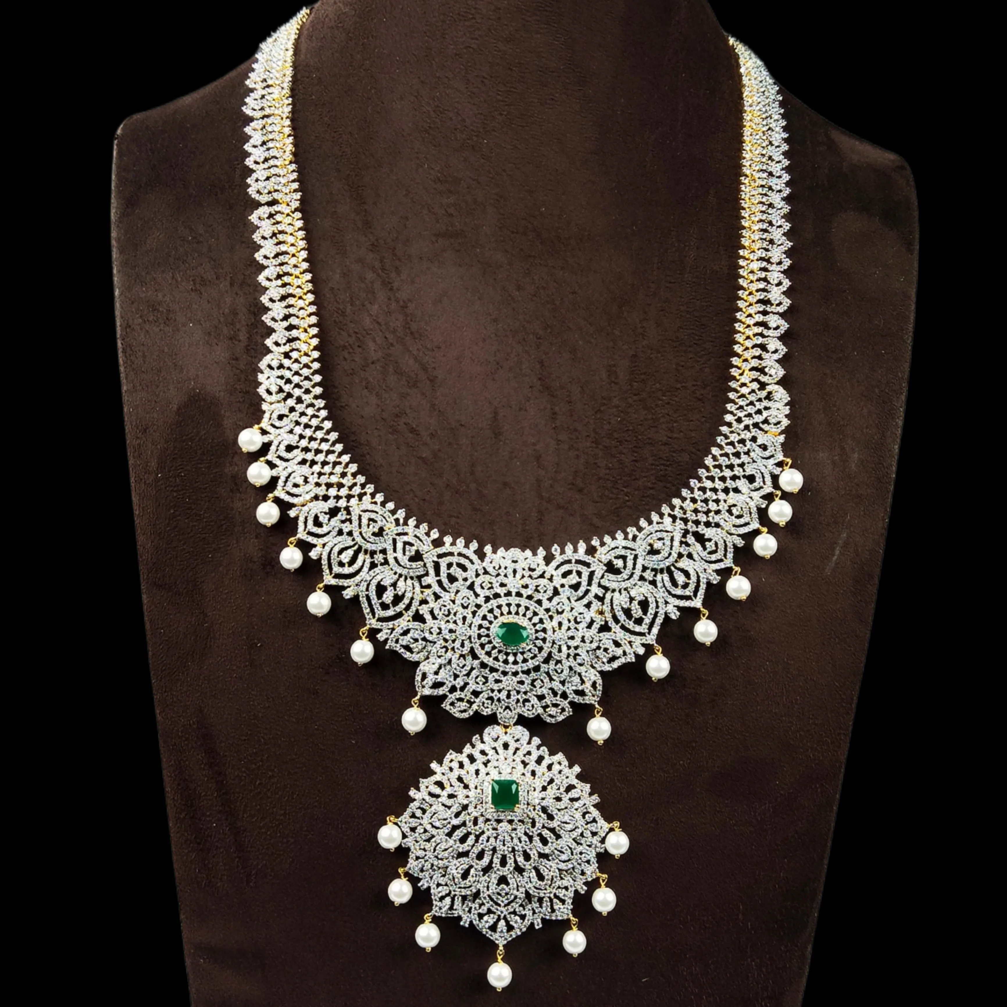 Grand American Diamond Necklace Set By Asp Fashion Jewellery