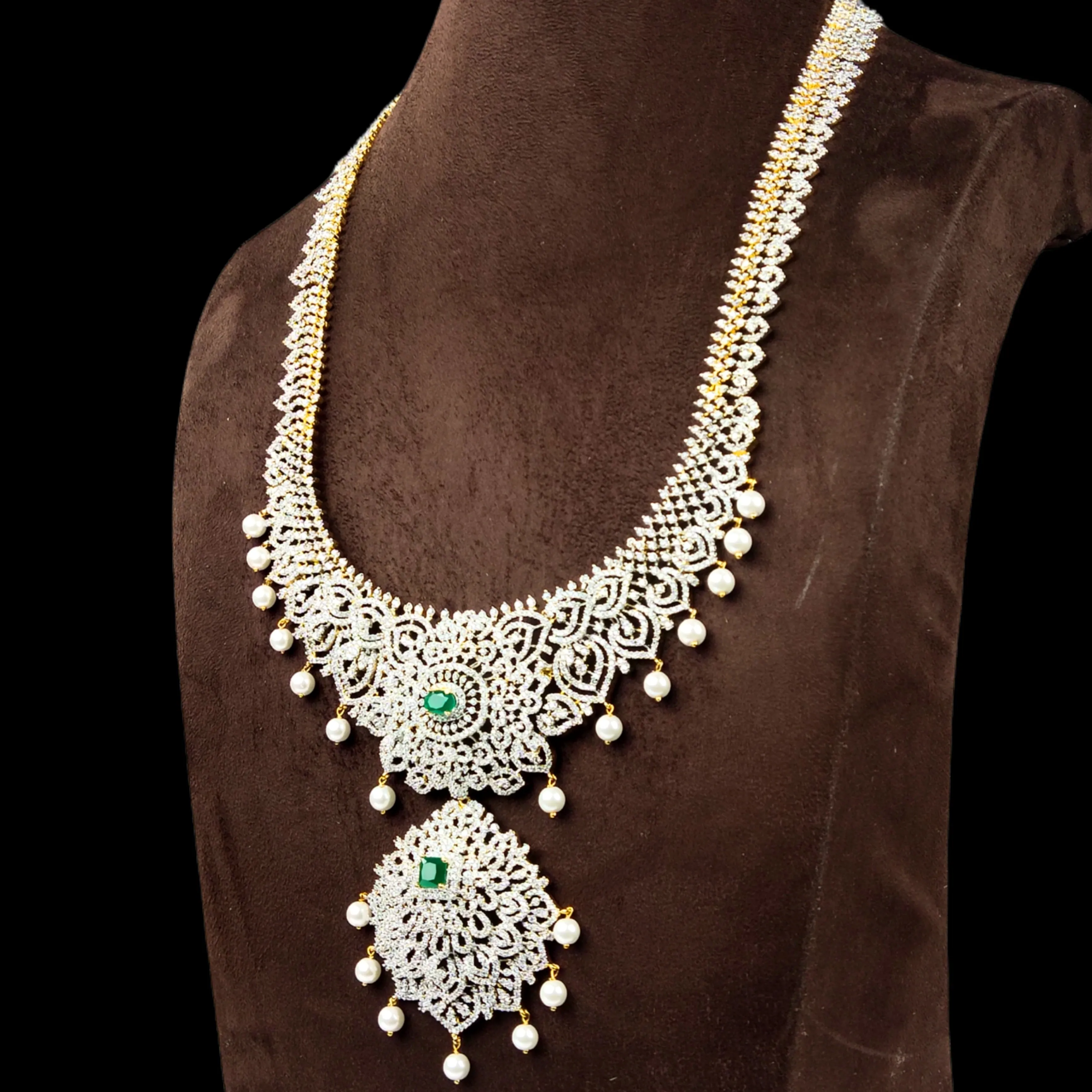 Grand American Diamond Necklace Set By Asp Fashion Jewellery