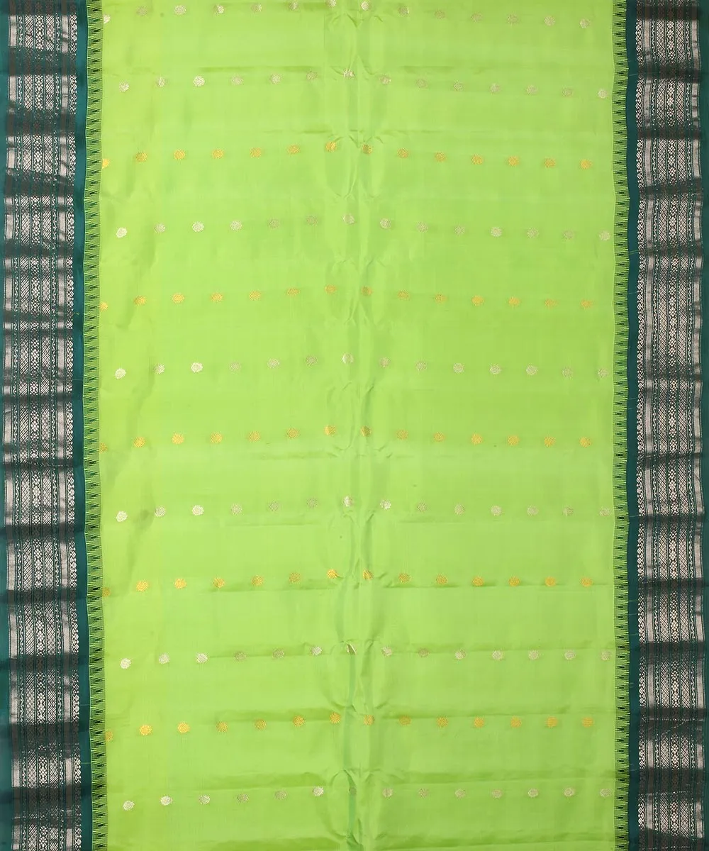 Green gadwal handwoven silk saree