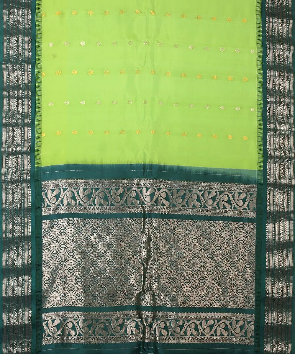 Green gadwal handwoven silk saree