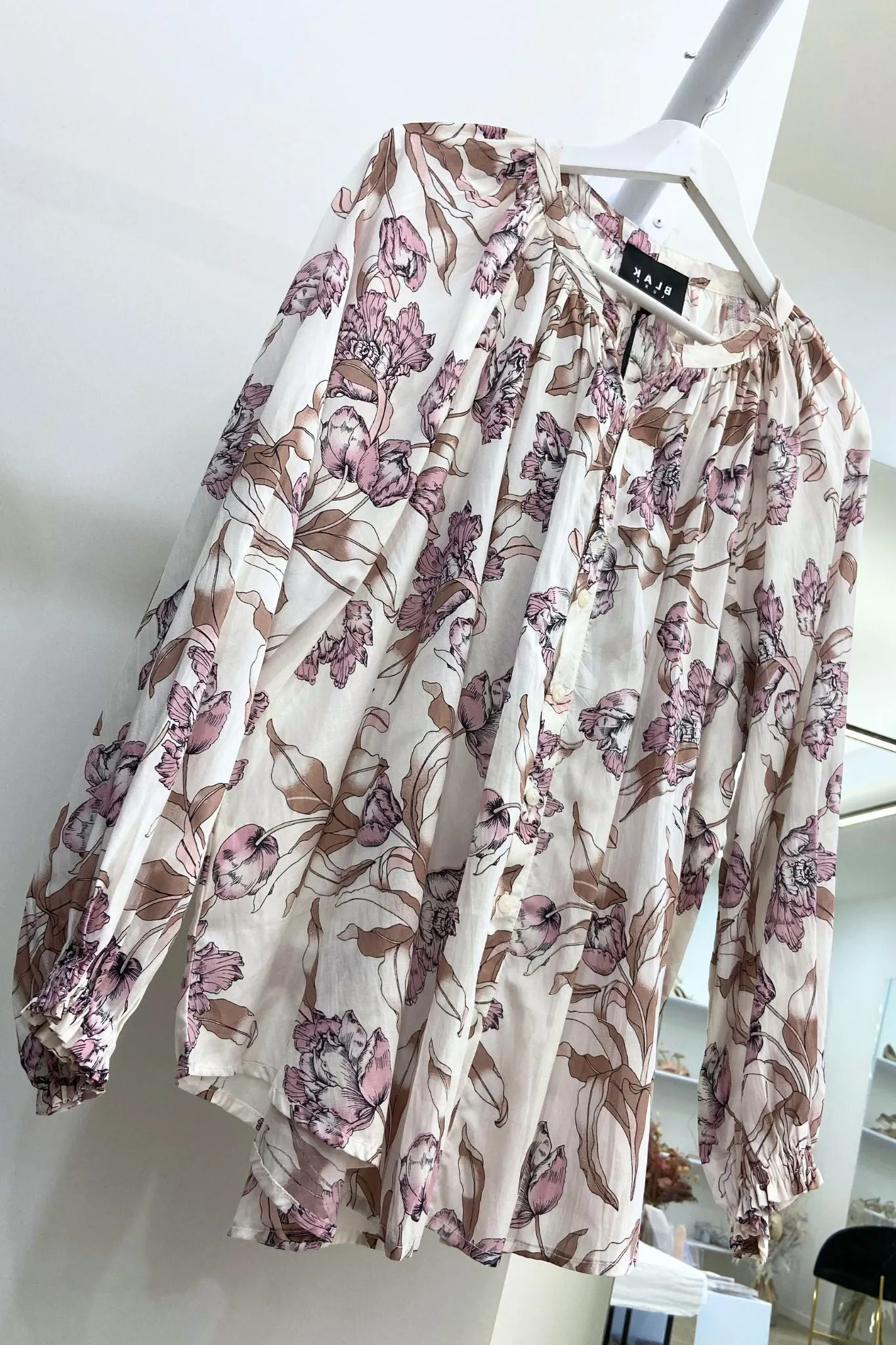 Greta Blouse - Exclusive White/Pink/Mauve Floral