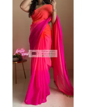 Gulabari Ombré Chiffon Saree