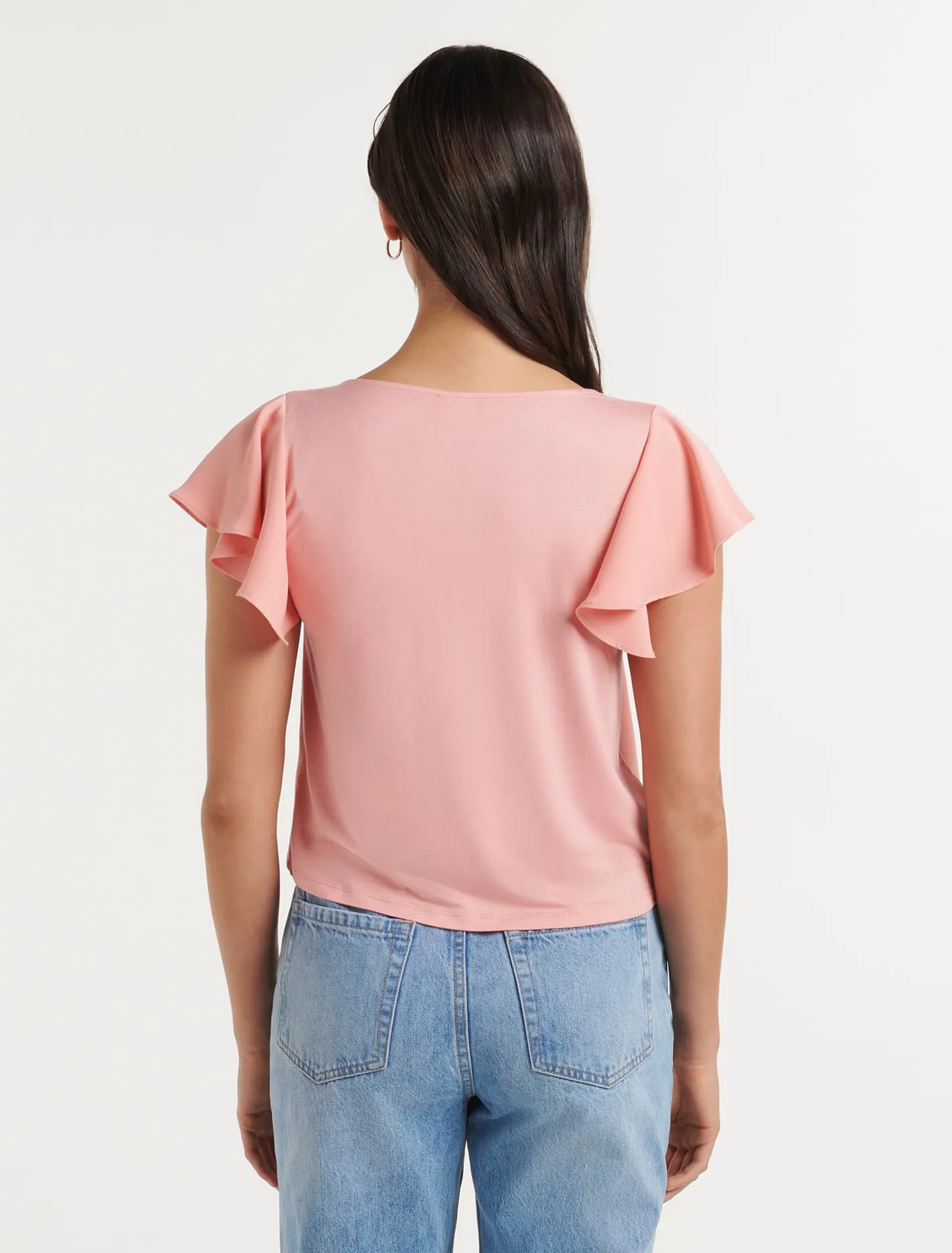 Hayley Flutter Sleeve Tie Top