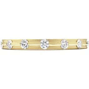 Hearts On Fire Diamond Bar Bamboo Band with Satin Finish