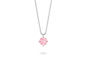 Lab-Grown Diamond 1ct. Round Brilliant Solitaire Pendant | Pink