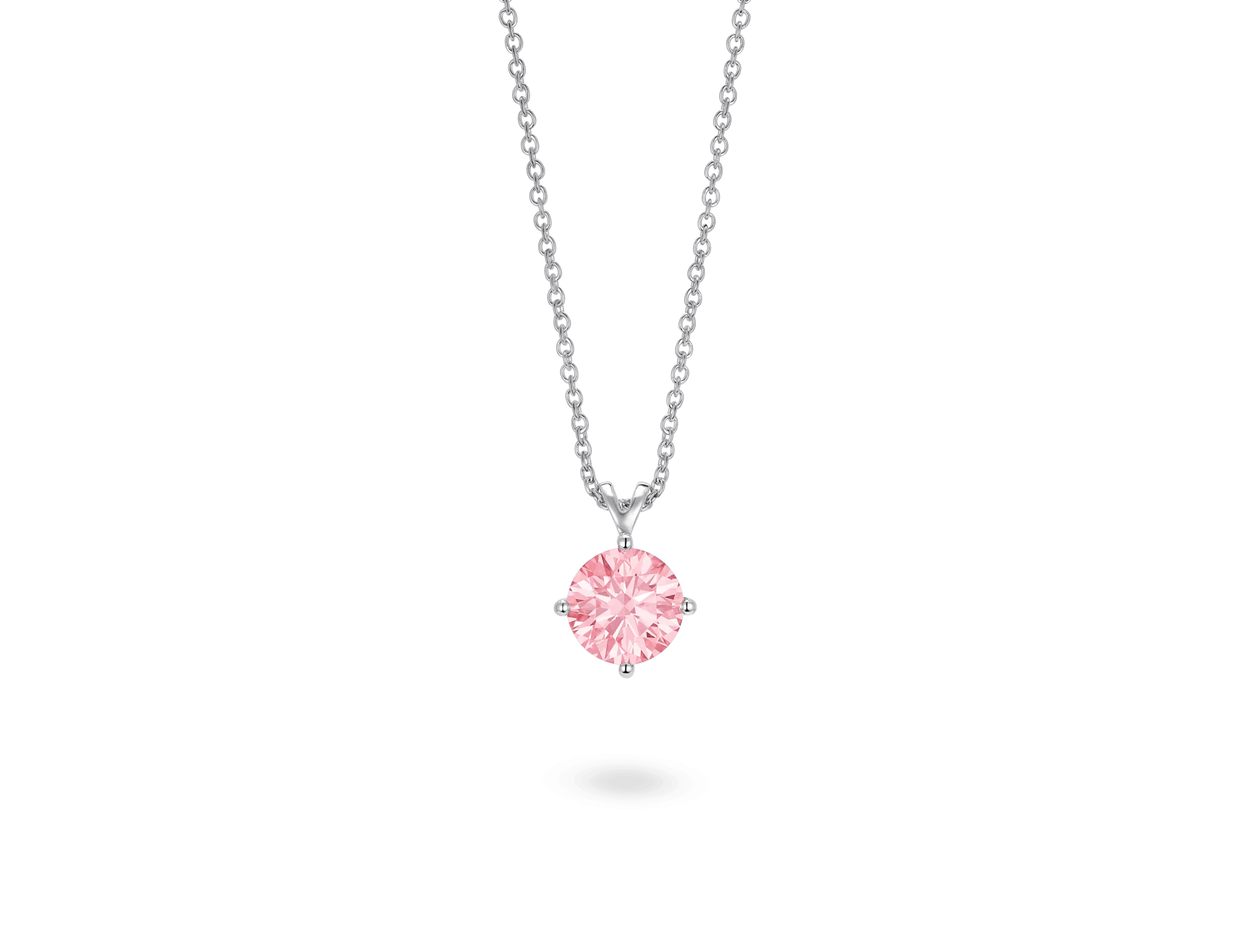 Lab-Grown Diamond 1ct. Round Brilliant Solitaire Pendant | Pink