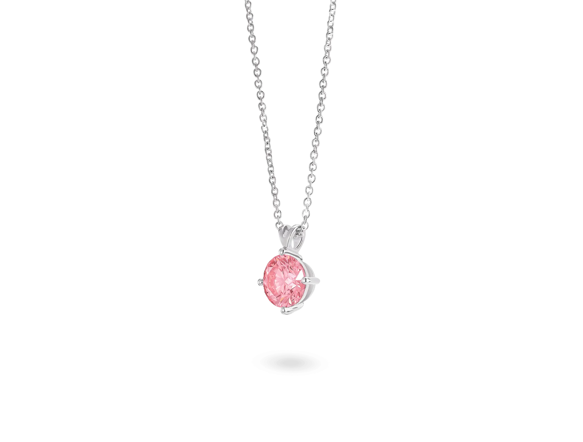 Lab-Grown Diamond 1ct. Round Brilliant Solitaire Pendant | Pink