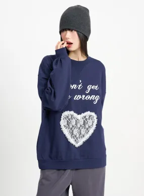 Laced Heart Oversized Sweatshirt CM415