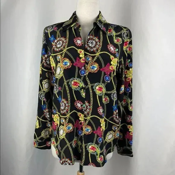 L’agence Black Chain Print Blouse