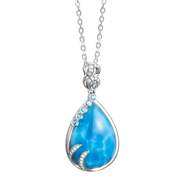 Larimar Tears of Joy Pendant & Earrings Set