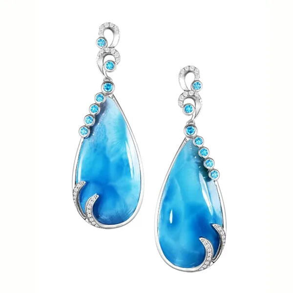 Larimar Tears of Joy Pendant & Earrings Set