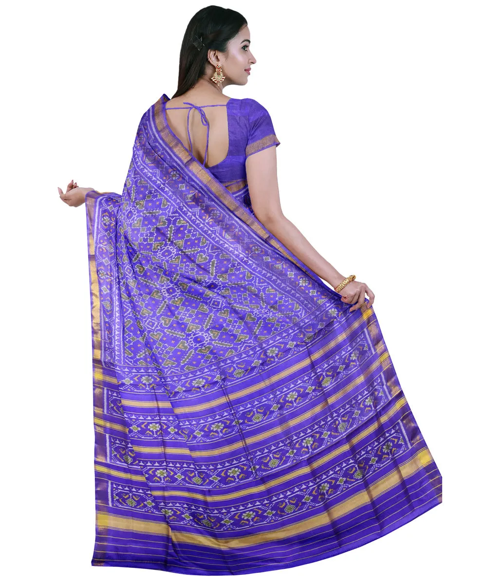 Lavender silk handloom patola saree