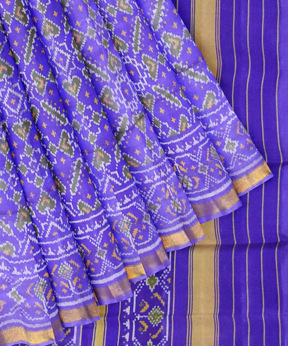 Lavender silk handloom patola saree